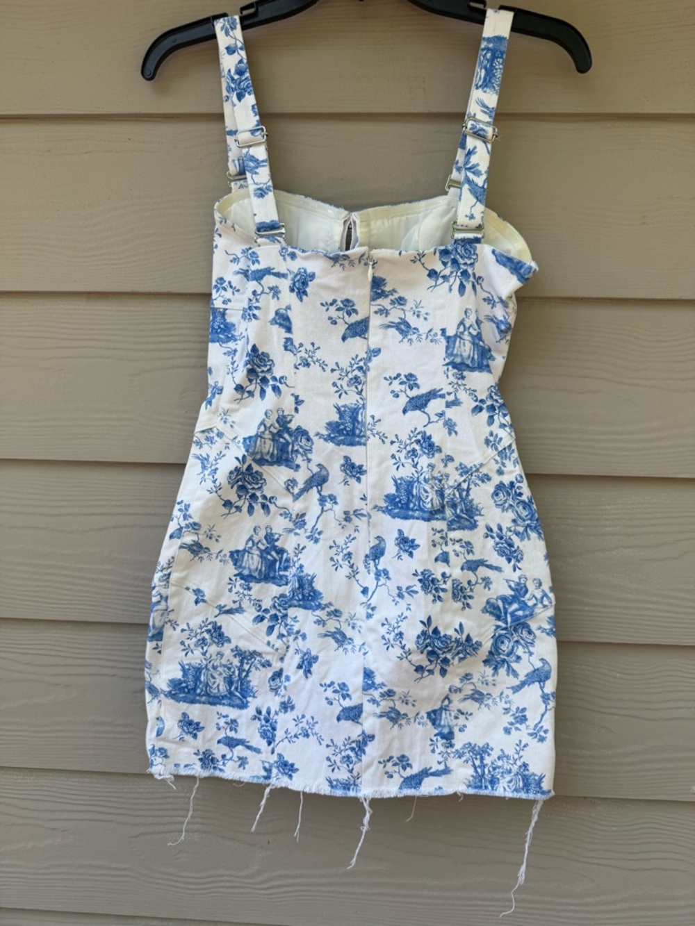 For Love And Lemons Monika Mini Dress Floral Blue White - Picture 11 of 15